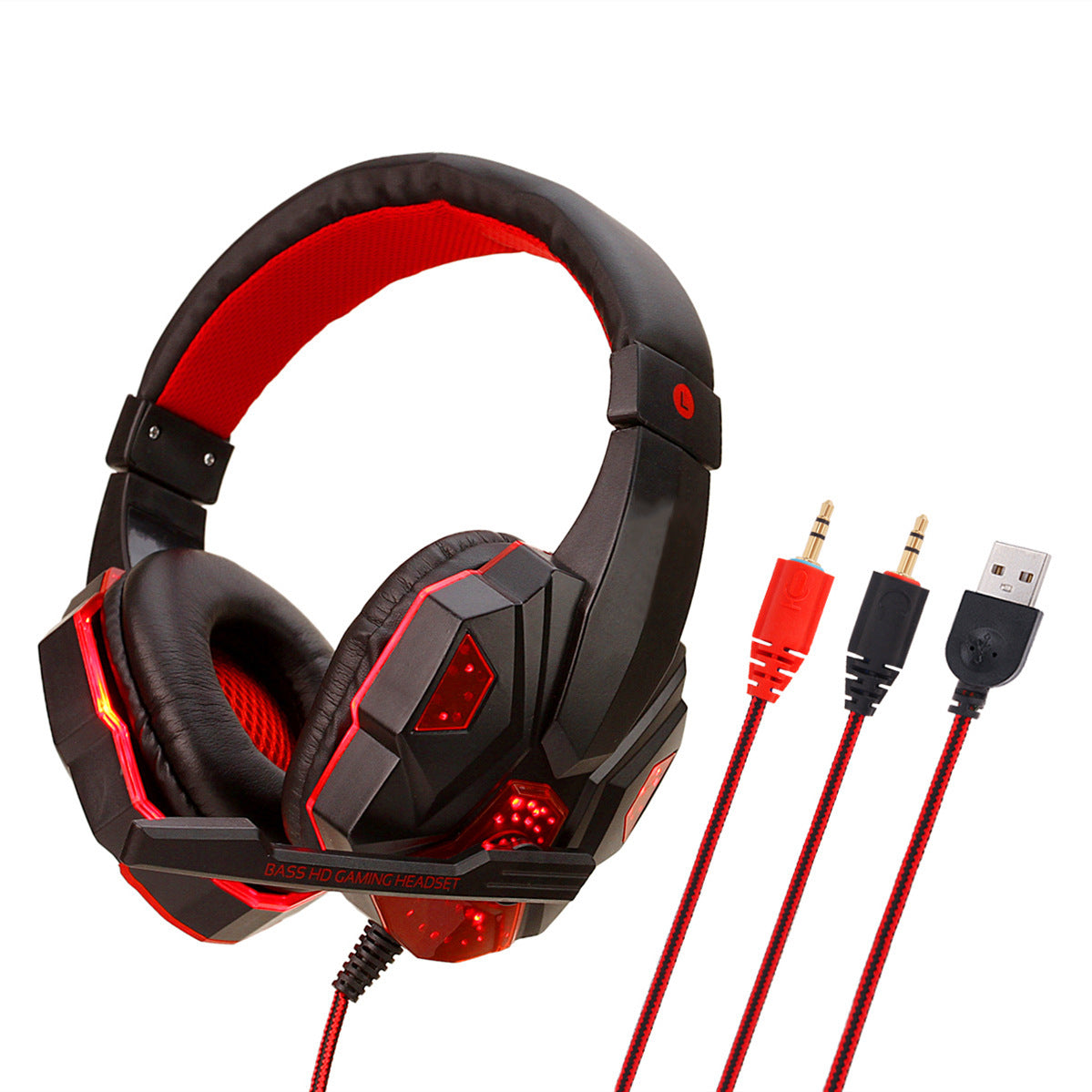 headphones Black red