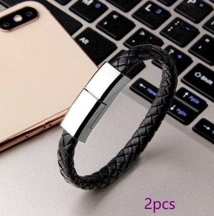 New Bracelet Charger USB Charging Cable Data Charging Cord For IPhone14 13 Max USB C Cable For Phone Micro Cable Black 2pcs