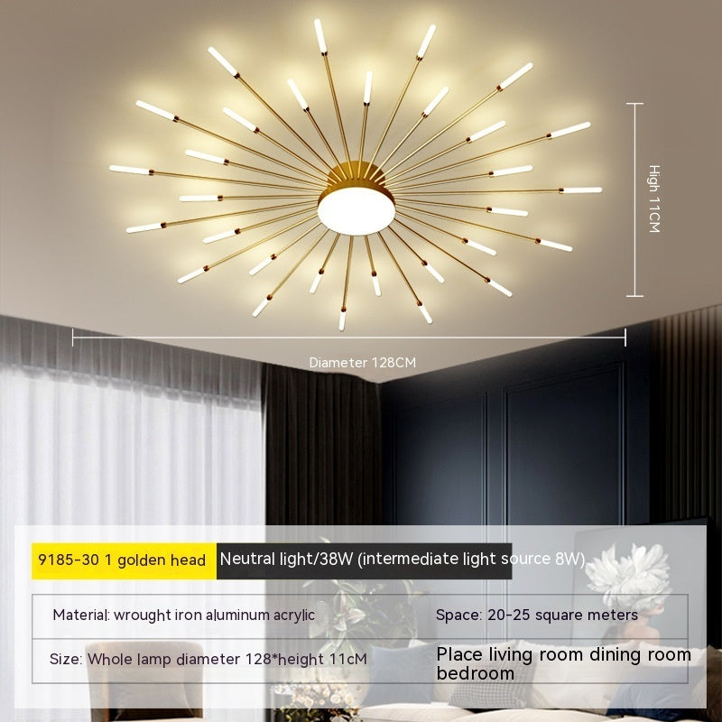 Modern Minimalist LED Lamp Lighting Living Room Golden 30and1 Head