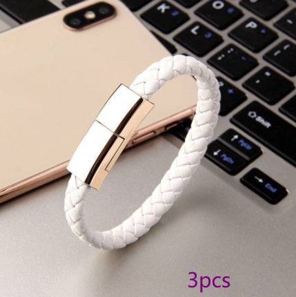 New Bracelet Charger USB Charging Cable Data Charging Cord For IPhone14 13 Max USB C Cable For Phone Micro Cable White 3pcs