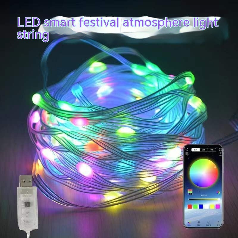 Smart Point Control Voice Control Lighting Chain Mobile Phone Bluetooth APP Control RGB USB