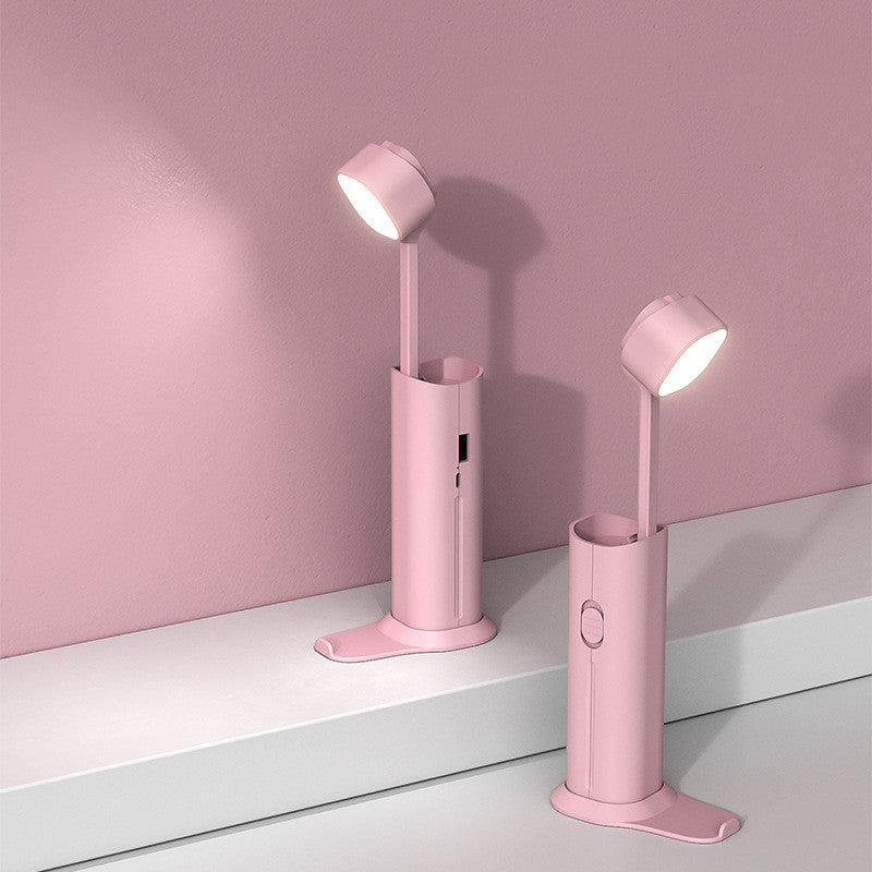 Multi-function Desk Lamp Outdoor Flashlight Portable Rechargeable For Home And Bedroom 5000mAh pink