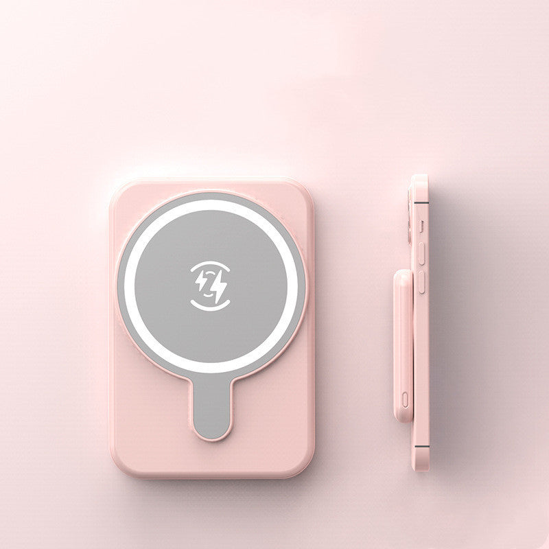 Mini Fast Charging Magnetic Wireless Power Bank 5000 MAh Portable Pink