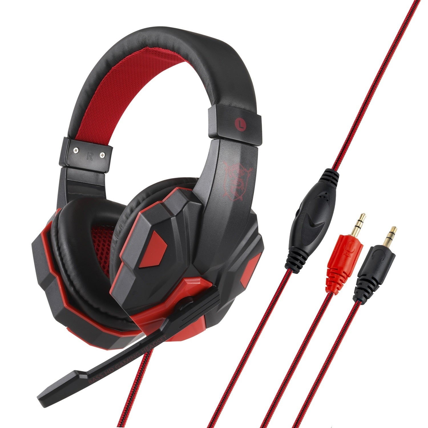 headphones Black red No light