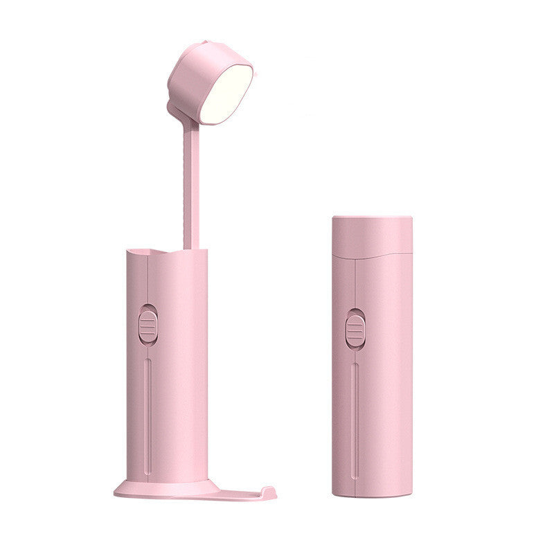 Multi-function Desk Lamp Outdoor Flashlight Portable Rechargeable For Home And Bedroom 1200mAh pink