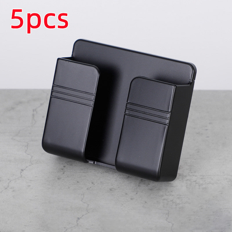 Mobile Phone Charging Storage Rack Punch-free Sticky Storage Box Black 5PC