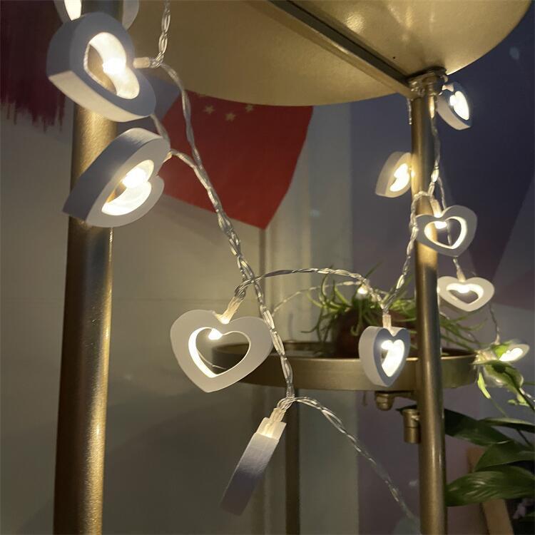 LED Wood Love Heart Lighting Chain String