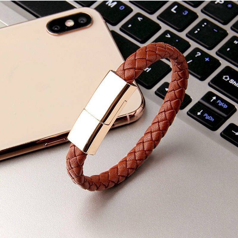 New Bracelet Charger USB Charging Cable Data Charging Cord For IPhone14 13 Max USB C Cable For Phone Micro Cable Brown